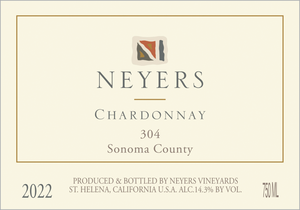 Neyers Chardonnay 304 Sonoma County Label